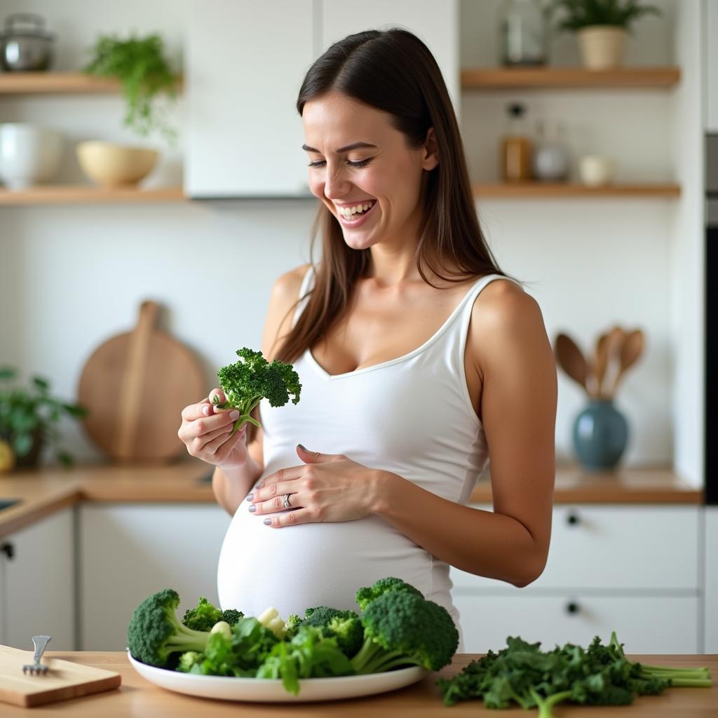 ba bau an rau xanh giam tao bon